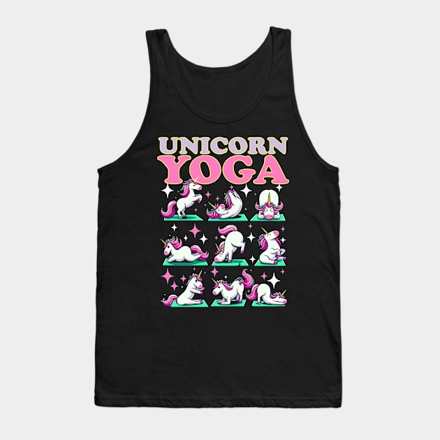 Yoga Unicorn Funny Cute Magical Namaste Meditation Tank Top by DigitalNerd